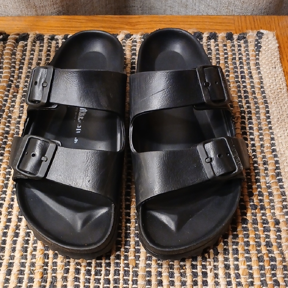 Birkenstock Arizona Essentials EVA Black Double Strap Slide Sandals